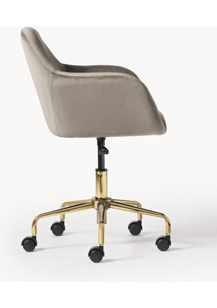 Lucie Kadife Ofis Sandalyesi: Beyaz, Ayarlanabilir, Şık ve Fonksiyonel indirimleri