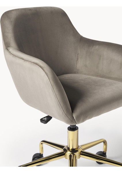 Lucie Kadife Ofis Sandalyesi: Beyaz, Ayarlanabilir, Şık ve Fonksiyonel