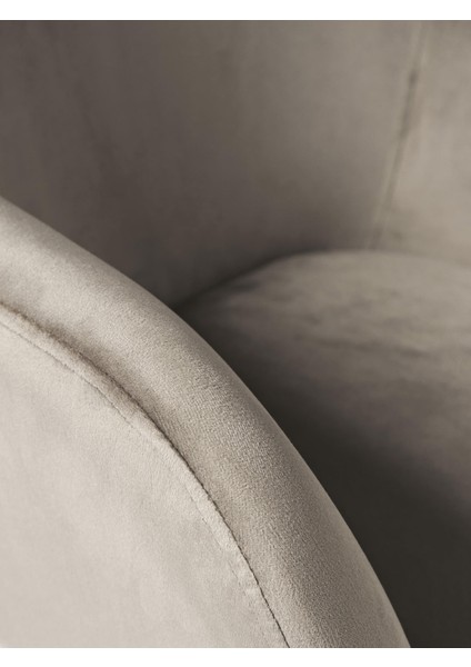 Lucie Kadife Ofis Sandalyesi: Beyaz, Ayarlanabilir, Şık ve Fonksiyonel