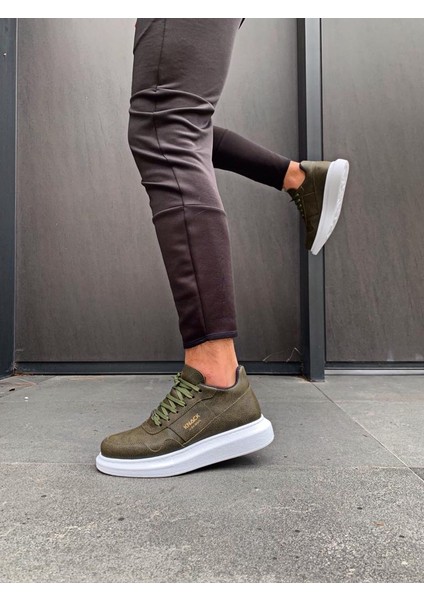 J040 Bağcıklı Ortopedik Taban Erkek Günlük Sneaker Spor Ayakkabı Bt Haki modelleri