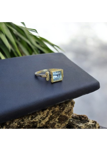 Akuamarin Kare Gümüş Yüzük fiyatları