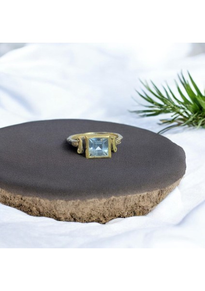 Akuamarin Kare Gümüş Yüzük fırsatları