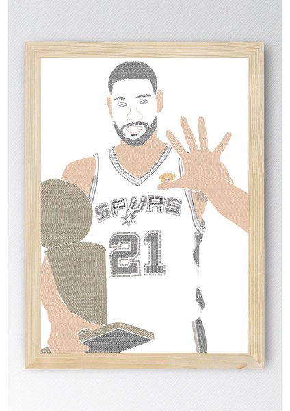 Tim Duncan Çerçeveli Tablo - Basketbol Nba Posteri Tablo