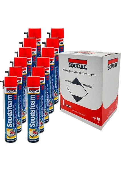 Soudafoam 1k Poliüretan Montaj Köpük 600 Gr. - 12'li Paket
