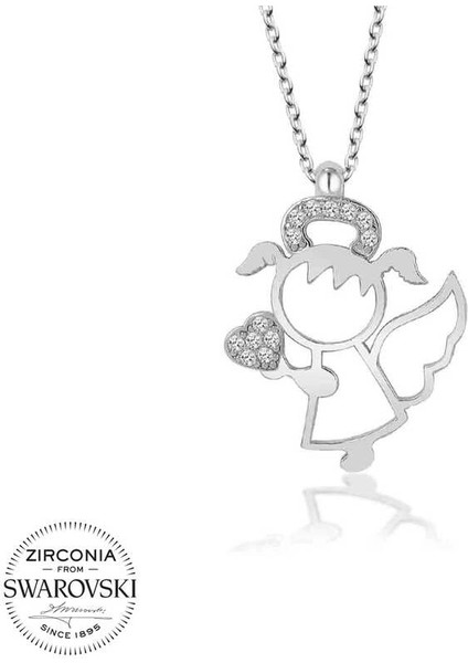 Swarovski Taşlı Gümüş Su Perisi Bayan Kolye