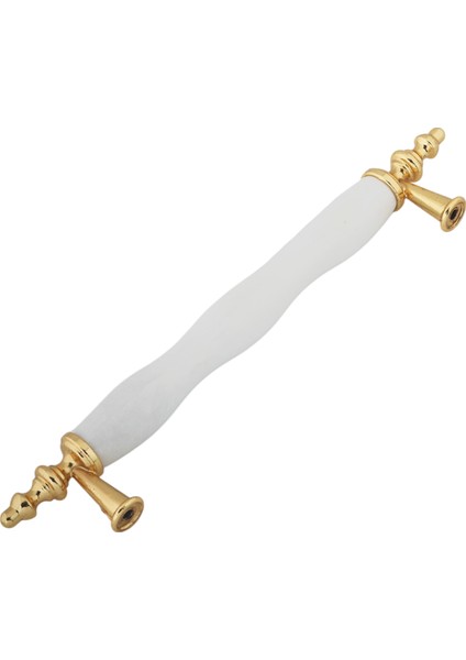 128 mm (12.8cm) Ölçüsünde Beyaz/sarı Renk Polimer Alaşım Kulp Mobilya Mutfak Çekmece Kapak Kulbu