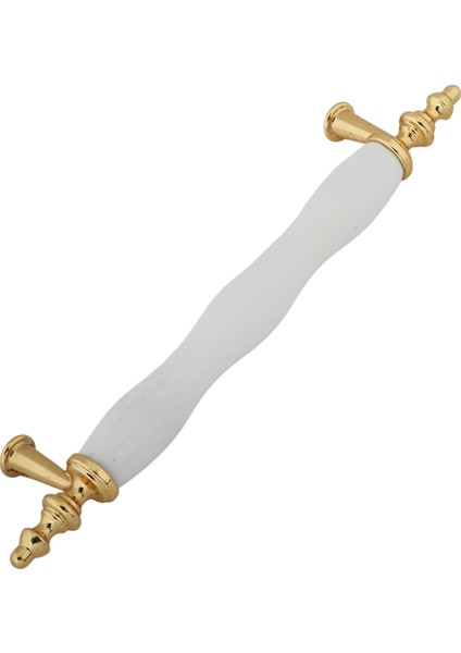 128 mm (12.8cm) Ölçüsünde Beyaz/sarı Renk Polimer Alaşım Kulp Mobilya Mutfak Çekmece Kapak Kulbu