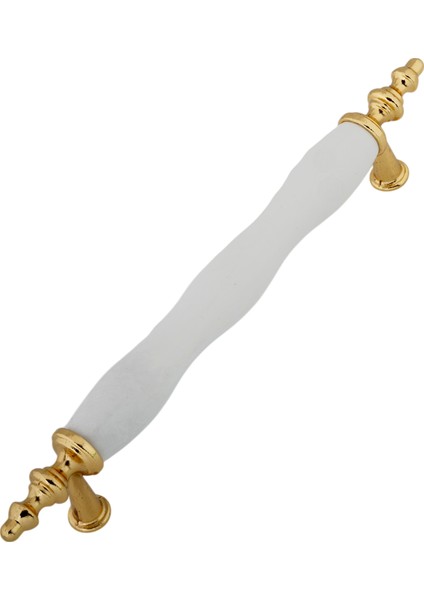 128 mm (12.8cm) Ölçüsünde Beyaz/sarı Renk Polimer Alaşım Kulp Mobilya Mutfak Çekmece Kapak Kulbu