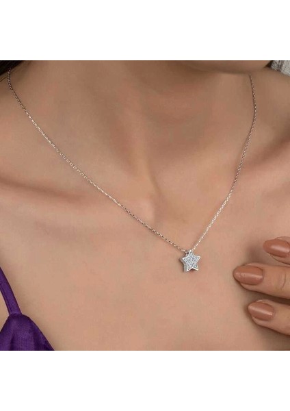 Swarovski Taşlı Gümüş Yıldız Bayan Kolye fiyatları
