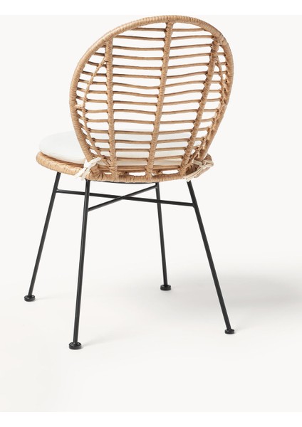 Cordula Polyrattan Sandalye Seti (2 Adet): Açık Kahve, Minderli, Boho Tarzı indirimleri