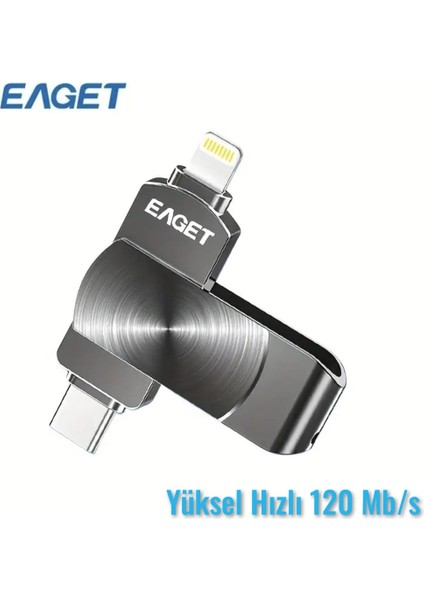 256Gb. MFi Apple Lisanslı iphone Lightning ve Type-C İphone 15/16 Serisine Type-C Girişli Tüm telefonlara Uygun Süper Hızlı Orjinal Otg Çift Giriş Flash Bellek Süper Hızlı Metal Sağlam Orjinal