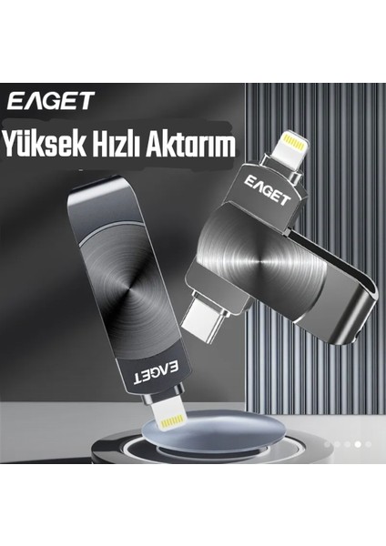 256Gb. MFi Apple Lisanslı iphone Lightning ve Type-C İphone 15/16 Serisine Type-C Girişli Tüm telefonlara Uygun Süper Hızlı Orjinal Otg Çift Giriş Flash Bellek Süper Hızlı Metal Sağlam Orjinal