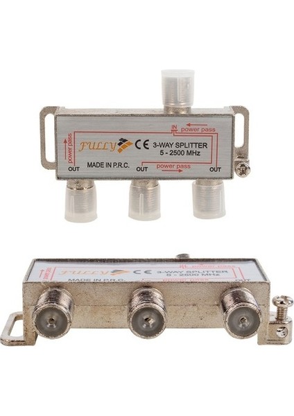 1/3 Splitter 5-2500 Mhz Sinyal Bölücü Çoklayıcı Çoğaltıcı + 4 Adet F Konnektör