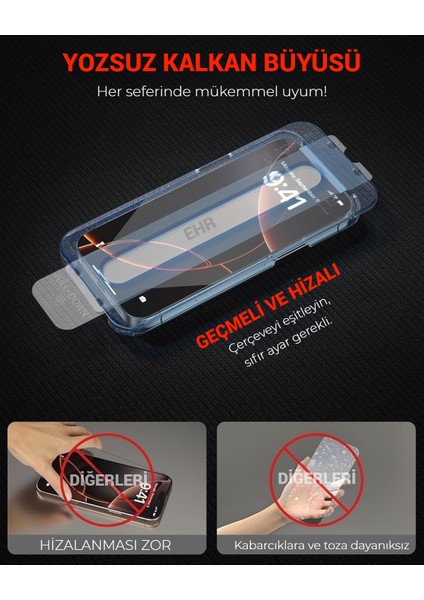 iPhone 14 Pro Max Otomatik Kolay Kurulum Aparatlı Toz Bırakmayan Hayalet Full Kaplayan Ekran Koruyucu Cam(2 Adet) fiyatları