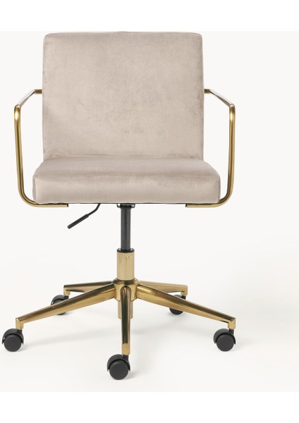 Kashya Kadife Çalışma Sandalyesi – Yükseklik Ayarlı, Altın Gövde, 70.000 Martindale fırsatları
