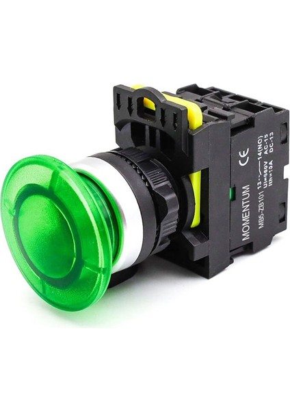 D22 Buton Mantar Yaylı Yeşil NO MB5-EC310