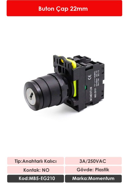 D22 Buton Anahtarlı 0-[1] NO MB5-EG210 fiyatları