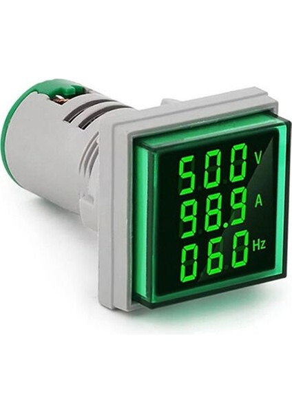D22 Sinyal Led Volt/Amper/Frekans Metre 12-500V / 0-100A /0-99Hz Yeşil MB3-EV836