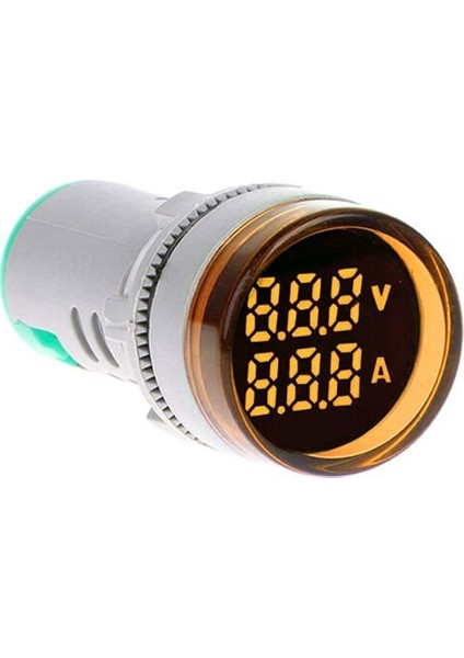 D22 Sinyal Led Voltmetre Ampermetre 12-500V / 0-100A Sarı MB3-EV756