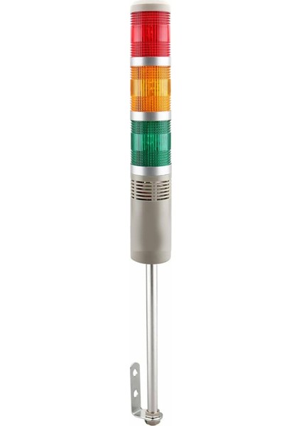 D50 Işıklı Kolon 24VDC Led Flaşör Buzzer Kırmızı Yeşil Sarı MST-54173