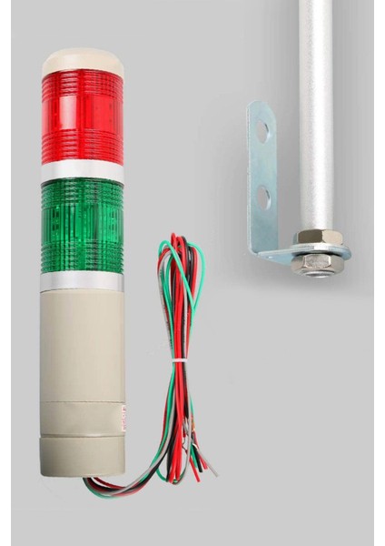 D50 Işıklı Kolon 24VDC Flaşör Kırmızı Yeşil MST-52072