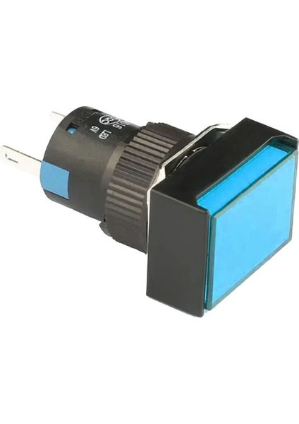 D16 Işıklı Buton 24V Kalıcı 1CO Dörtgen Mavi MBT-37361