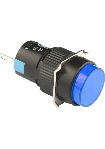 D16 Işıklı Buton 24V Kalıcı 2CO Yuvarlak Mavi MBT-37162