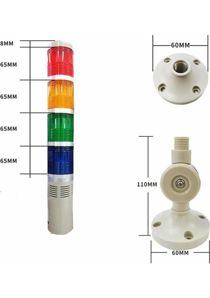 D50 Işıklı Kolon 230VAC Flaşör Buzzer Kırmızı Yeşil Sarı Mavi MST-52154 fiyatları