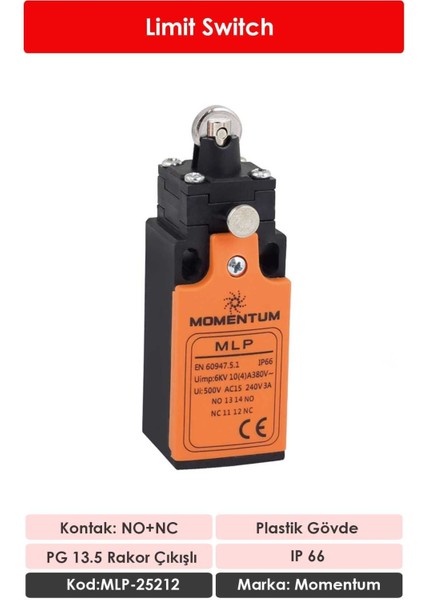 Limit Switch Resetli Makaralı MLP-25212 fiyatları