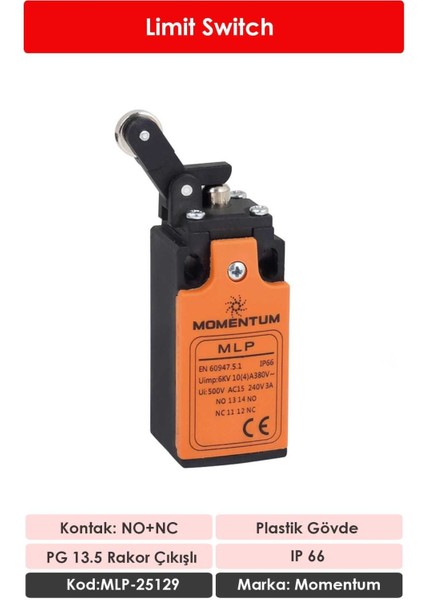 Limit Switch Ters Kol Makaralı MLP-25129 fiyatları