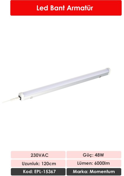 Lineer Led Armatür T10 7000K 230VAC 40W 120cm EPL-15367 fiyatları