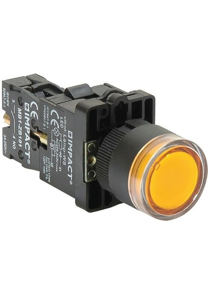 22mm Işıklı Buton Sarı NO MB3-EW651