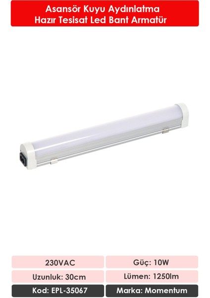 Lineer Led Armatür T10 7000K 230VAC 9W 30cm EPL-35067 fiyatları