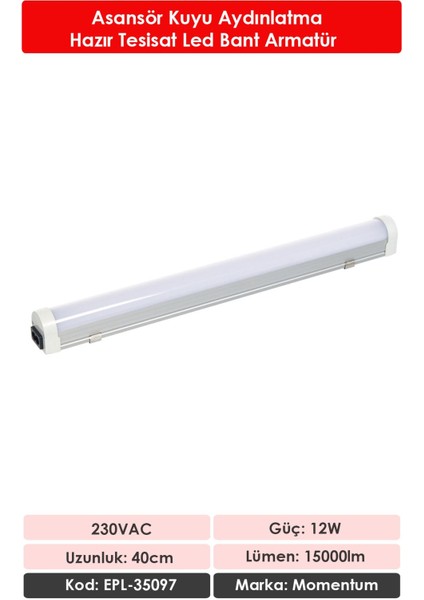 Lineer Led Armatür T10 7000K 230VAC 12W 40cm EPL-35097 fiyatları