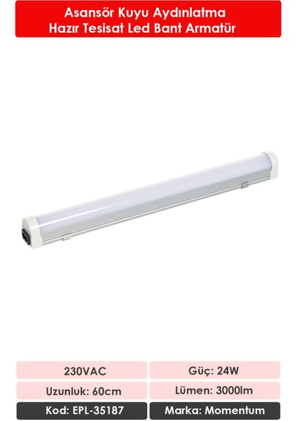 Lineer Led Armatür T10 7000K 230VAC 20W 60cm EPL-35187 fiyatları