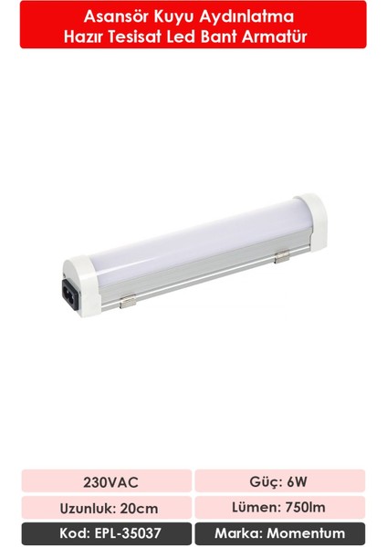 Lineer Led Armatür T10 7000K 230VAC 5W 20cm EPL-35037 fiyatları