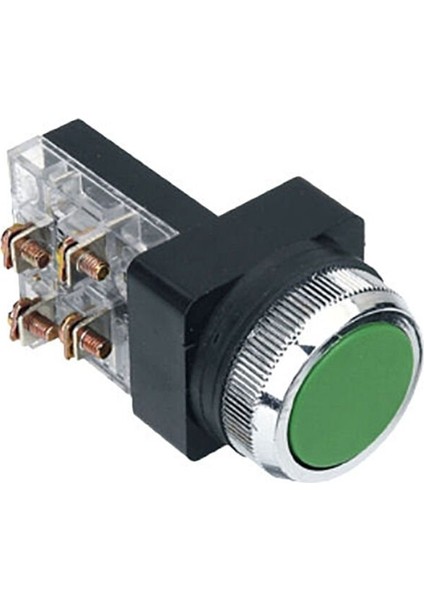 D30 Buton Çıkık Yaylı NO+NC Yeşil MBW-31350