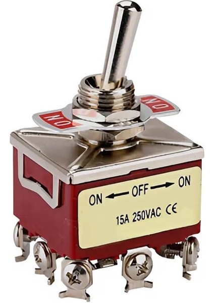 Toggle Switch 2 Kutup 16A/250VAC 6 Pin On-Off-On MTX-16203