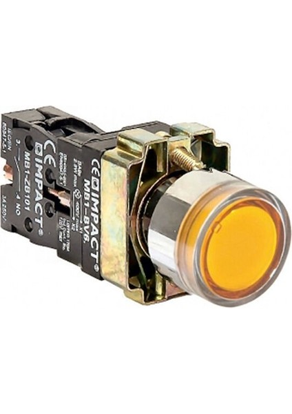 22mm Işıklı Buton Sarı NO MB3-BW651