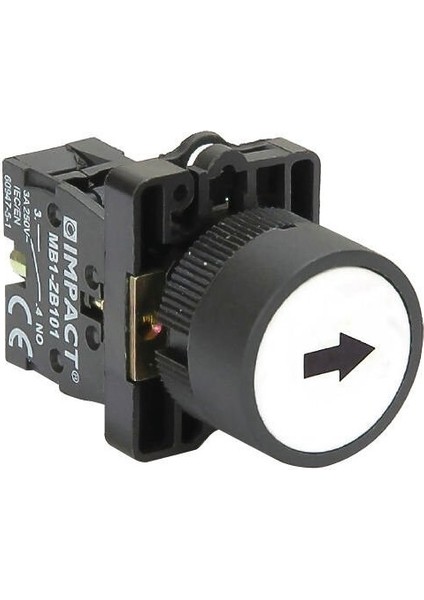 22mm İşaretli Yaylı Buton Beyaz NO MB3-EA112