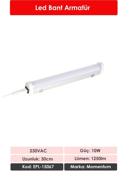 Lineer Led Armatür T10 7000K 230VAC 9W 30cm EPL-15067 fiyatları