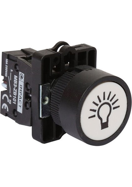 22mm İşaretli Buton Beyaz NO MB3-EA115