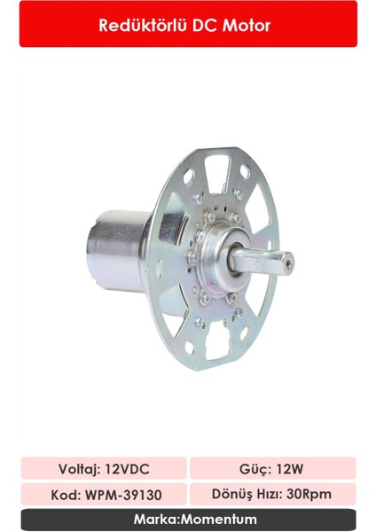 Dişli Motor 12V DC 12W 30Rpm WPM-39130 fiyatları