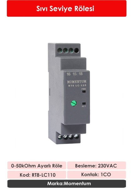 Sıvı Seviye Rölesi Ayarlı 0-50kOhm RT8-LC110 fiyatları