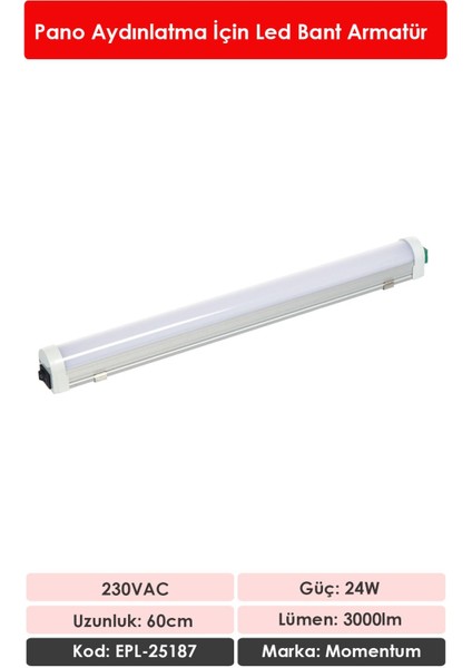 Lineer Led Armatür T10 7000K 230VAC 20W 60cm EPL-25187 fiyatları