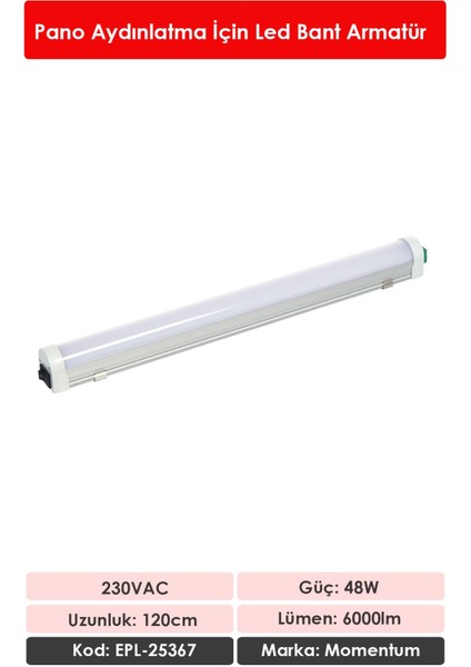 Lineer Led Armatür T10 7000K 230VAC 40W 120cm EPL-25367 fiyatları