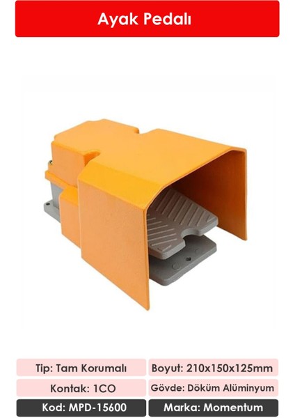 Döküm Korumalı Ayak Pedalı NO+NC MPD-15600 fiyatları