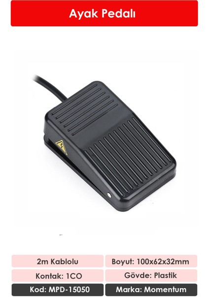 Plastik Ayak Pedalı 2m Kablolu NO+NC MPD-15050 fiyatları