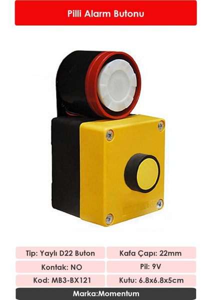 Kutulu Pilli Alarm MB3-BX121 fiyatları