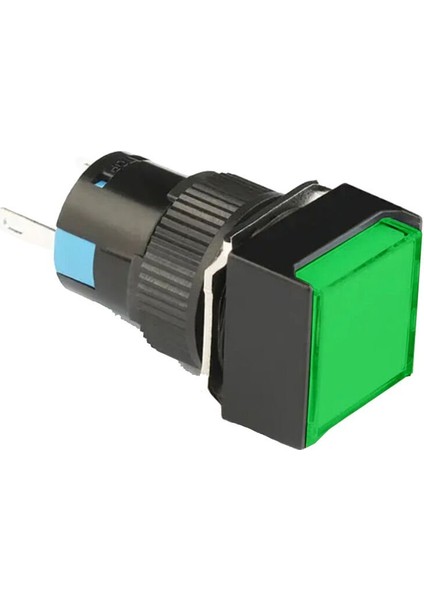 D16 Işıklı Buton 24V Yaylı 1CO Kare Yeşil MBT-27231